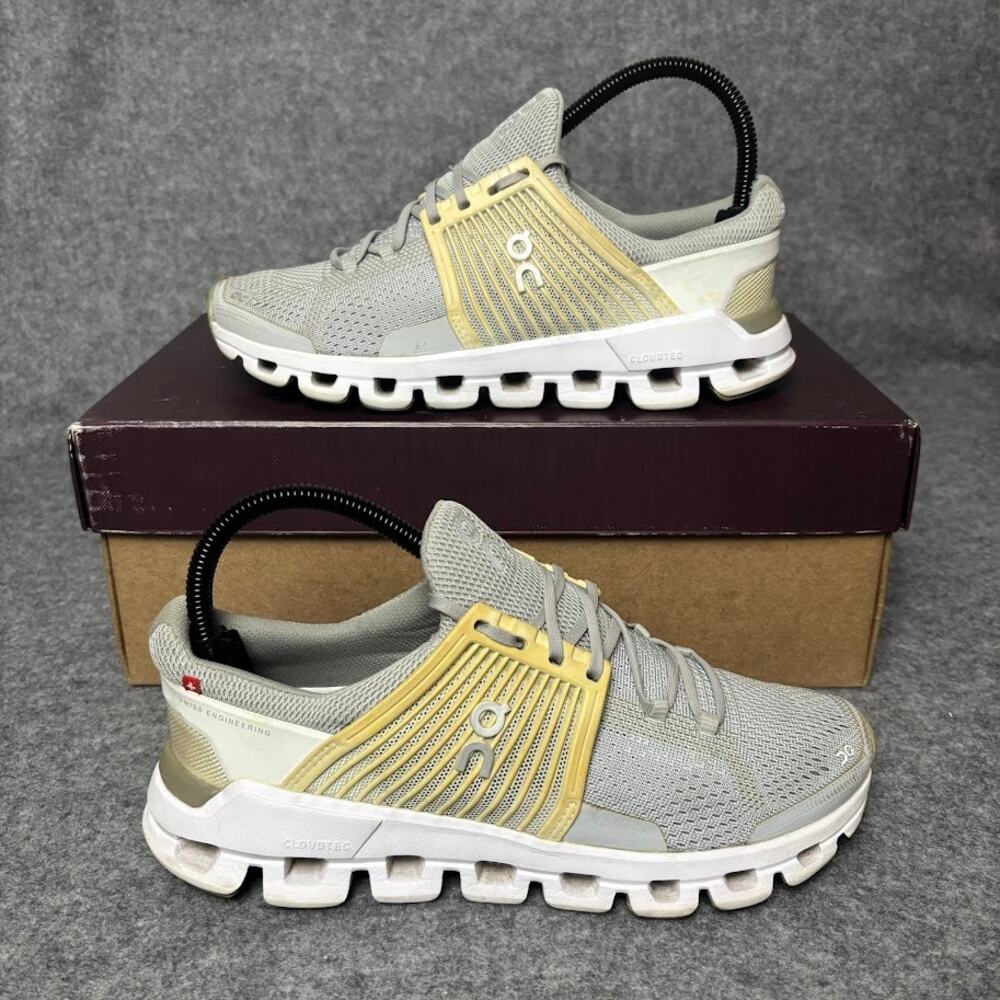 On Cloudswift Gray White Mesh Athletic Trainer Running Shoes Womens Size 7 US